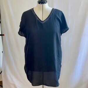 Merona black beaded beach cover up. Size xl.